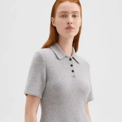 Theory Babydoll Polo Dress In Felted Wool-Cashmere-Women Dresses