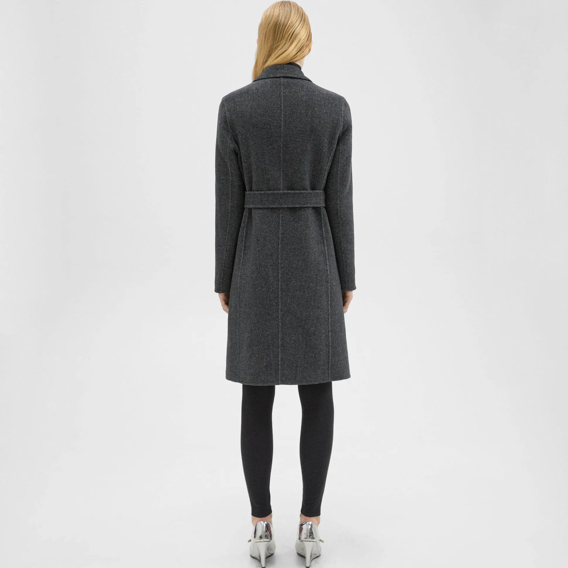 Theory Belted Coat In Double-Face Wool-Cashmere-Women Outerwear