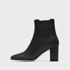 Theory Block Heel Chelsea Bootie In Leather-Women Shoes
