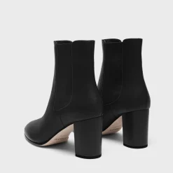 Theory Block Heel Chelsea Bootie In Leather-Women Shoes