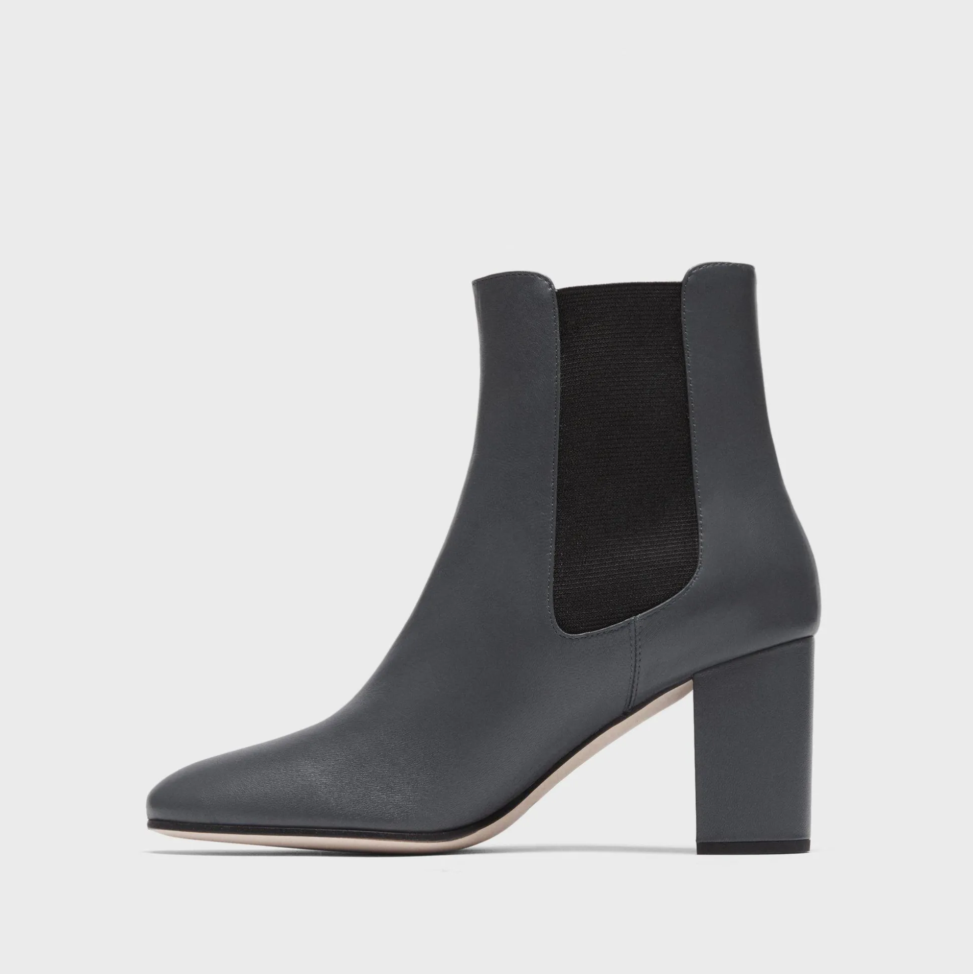Theory Block Heel Chelsea Bootie In Leather-Women Shoes