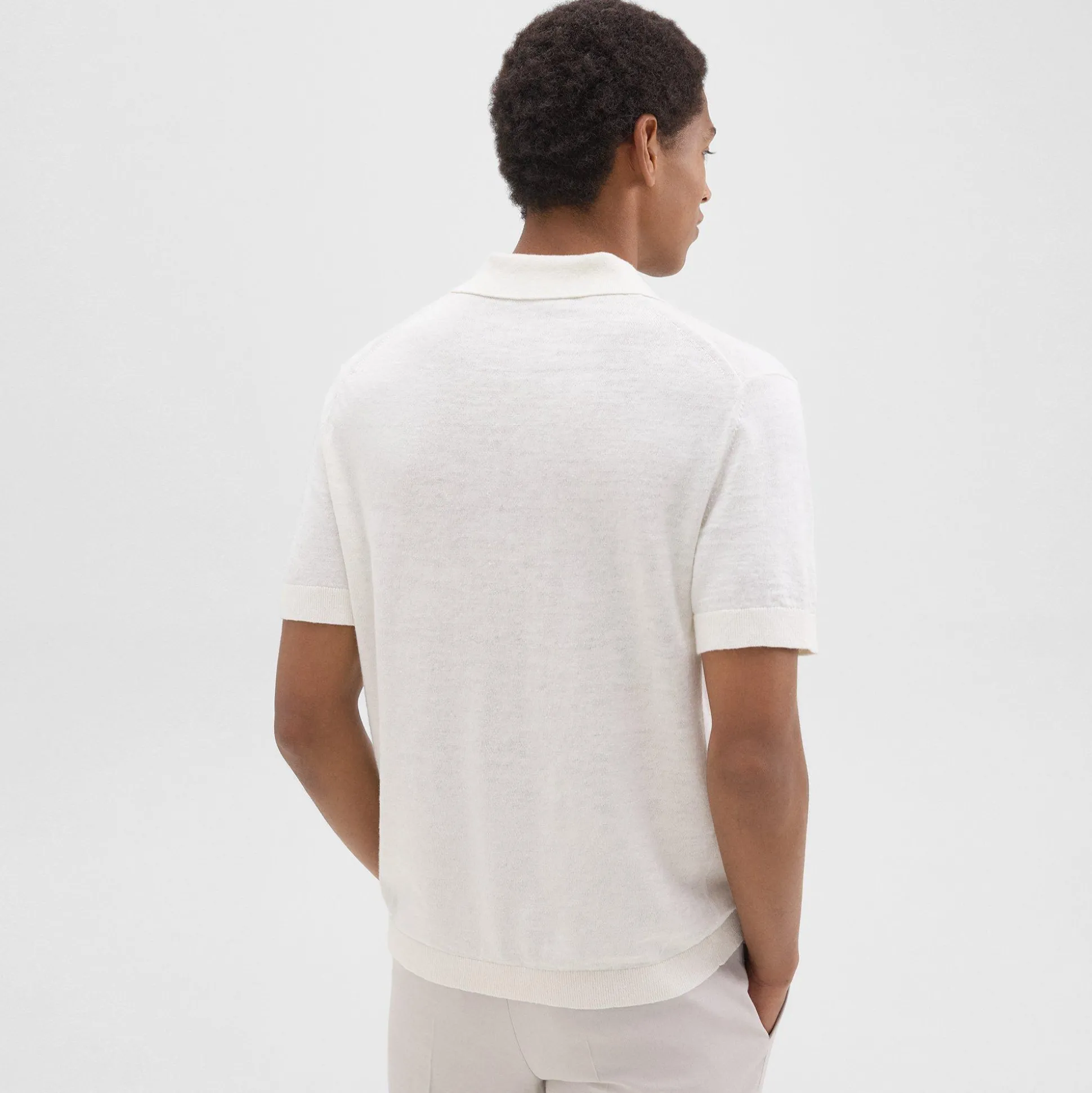 Theory Brenan Polo Shirt In Cotton-Linen-Men T-shirts + Polos|Sweaters + Cardigans