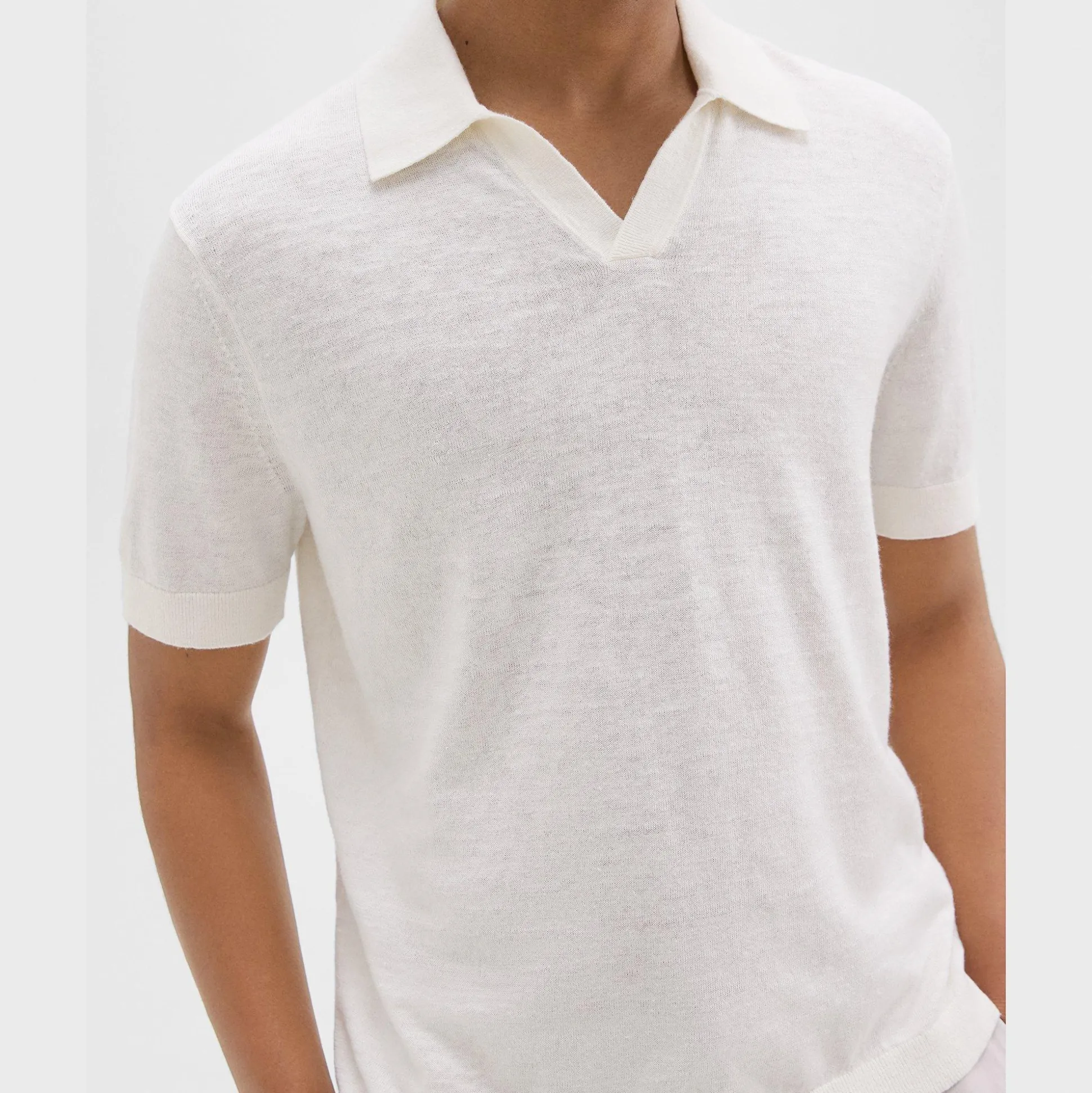 Theory Brenan Polo Shirt In Cotton-Linen-Men T-shirts + Polos|Sweaters + Cardigans