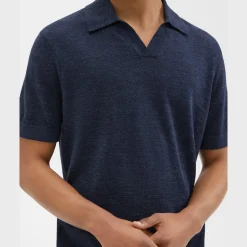 Theory Brenan Polo Shirt In Cotton-Linen-Men T-shirts + Polos|Sweaters + Cardigans