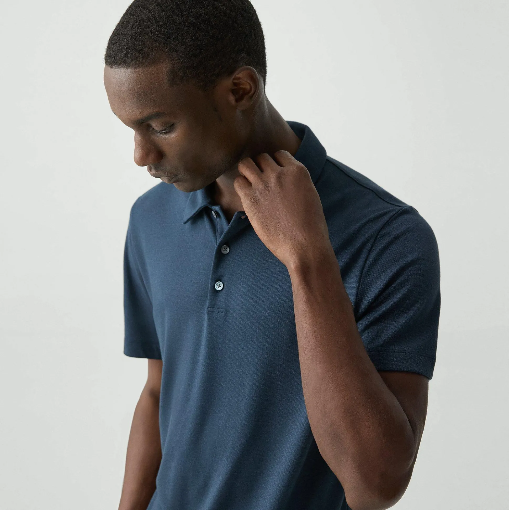 Theory Bron Polo Shirt In Anemone Modal Jersey-Men T-shirts + Polos