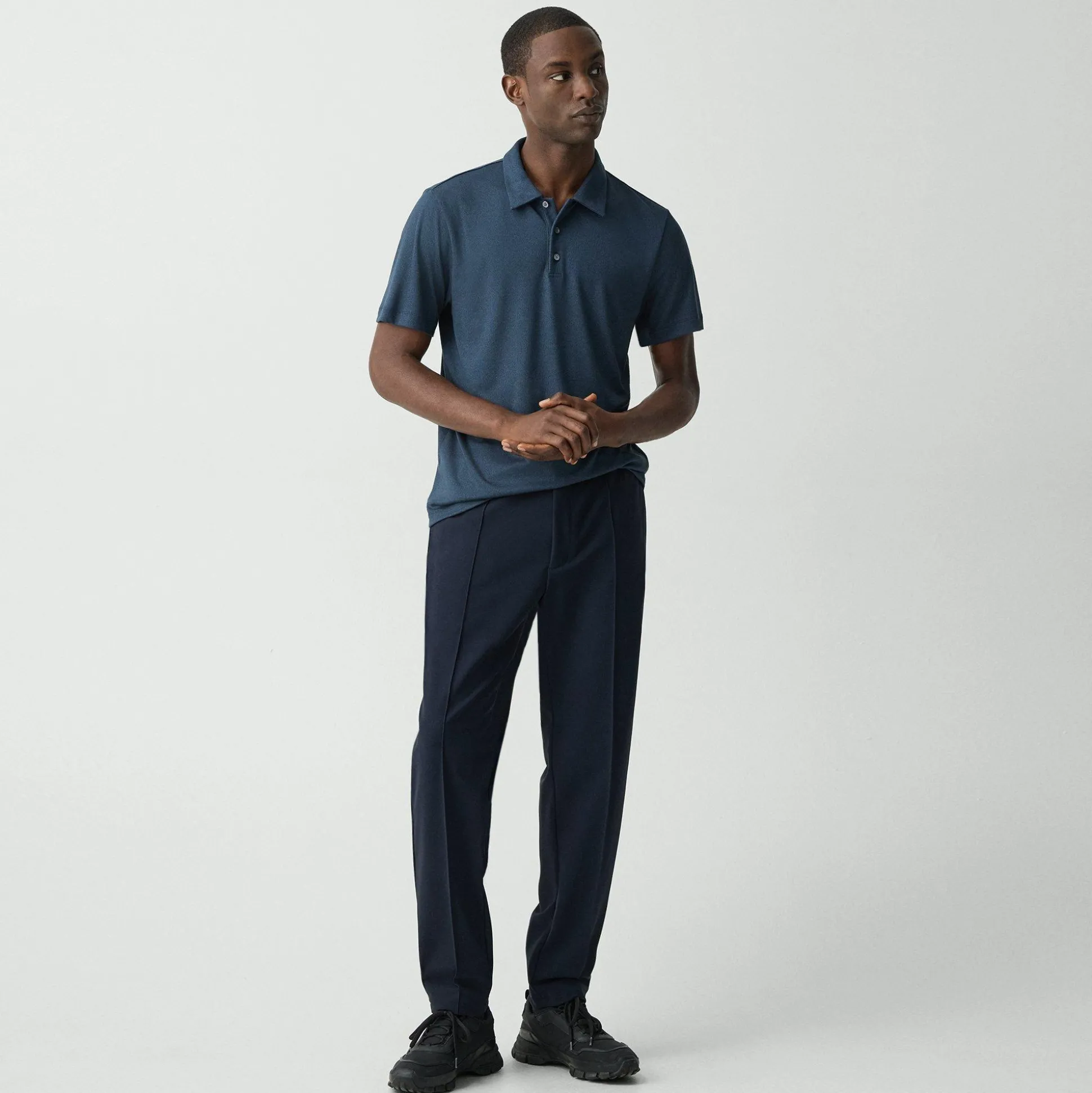 Theory Bron Polo Shirt In Anemone Modal Jersey-Men T-shirts + Polos