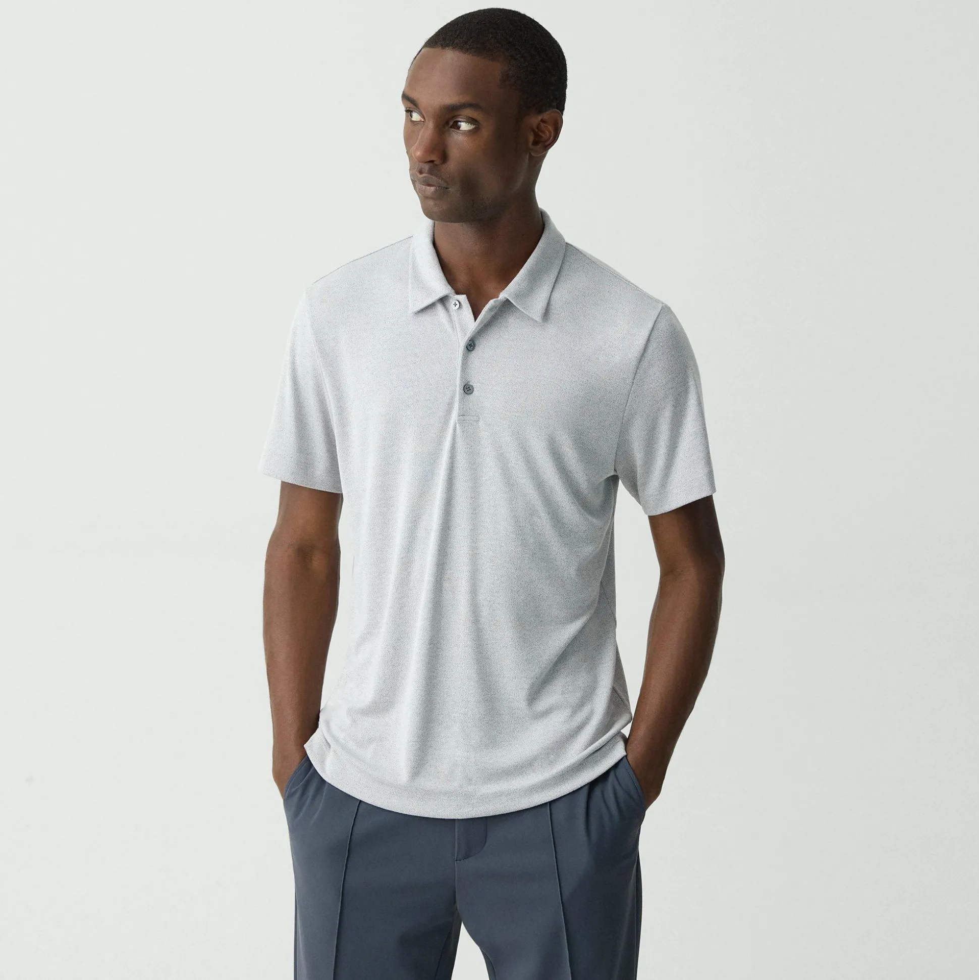 Theory Bron Polo Shirt In Anemone Modal Jersey-Men T-shirts + Polos