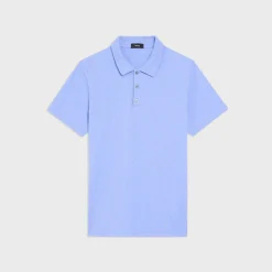 Theory Bron Polo Shirt In Cosmos Slub Cotton-Men T-shirts + Polos