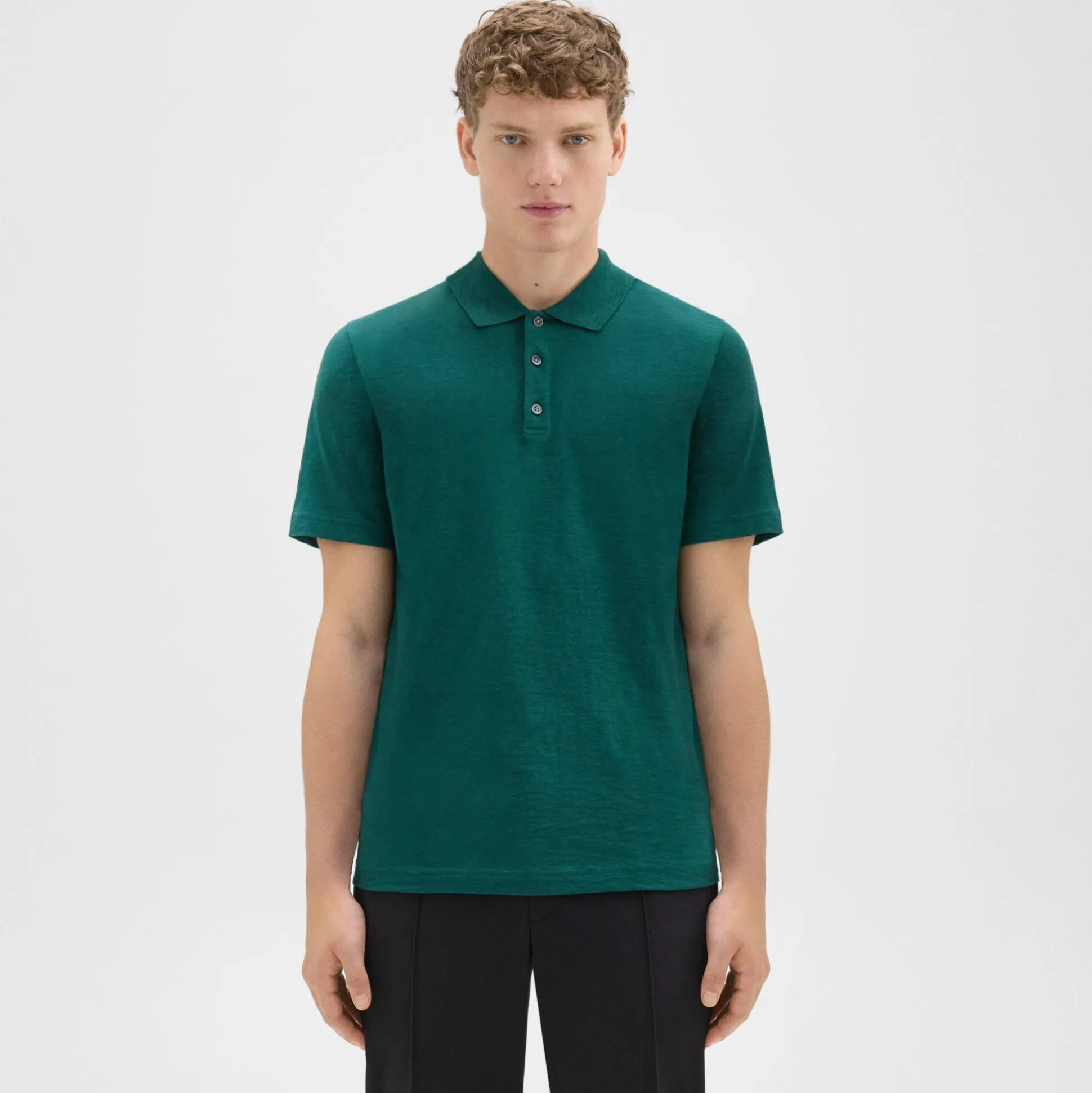 Theory Bron Polo Shirt In Cosmos Slub Cotton-Men T-shirts + Polos