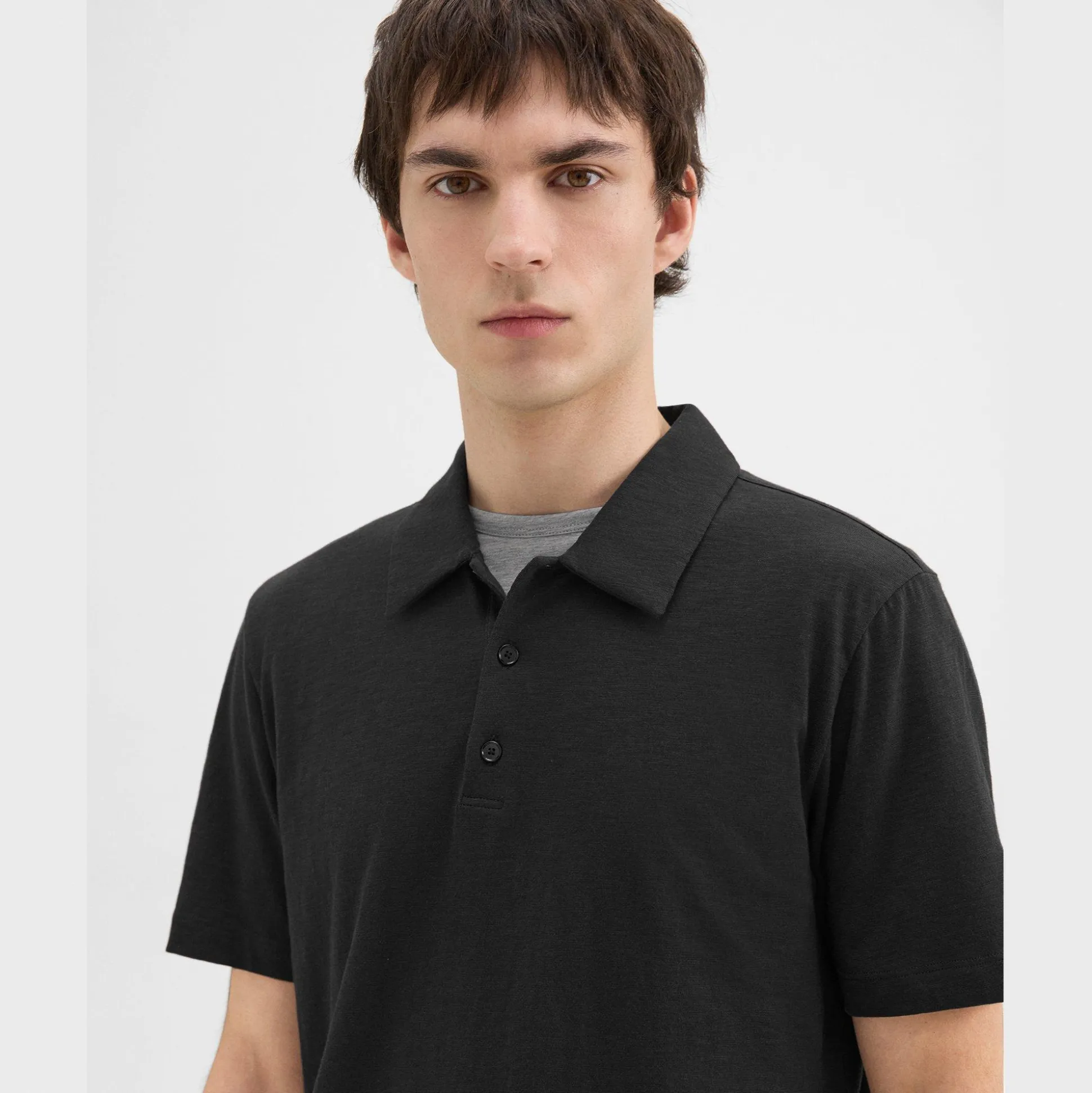 Theory Bron Polo Shirt In Cosmos Slub Cotton-Men T-shirts + Polos