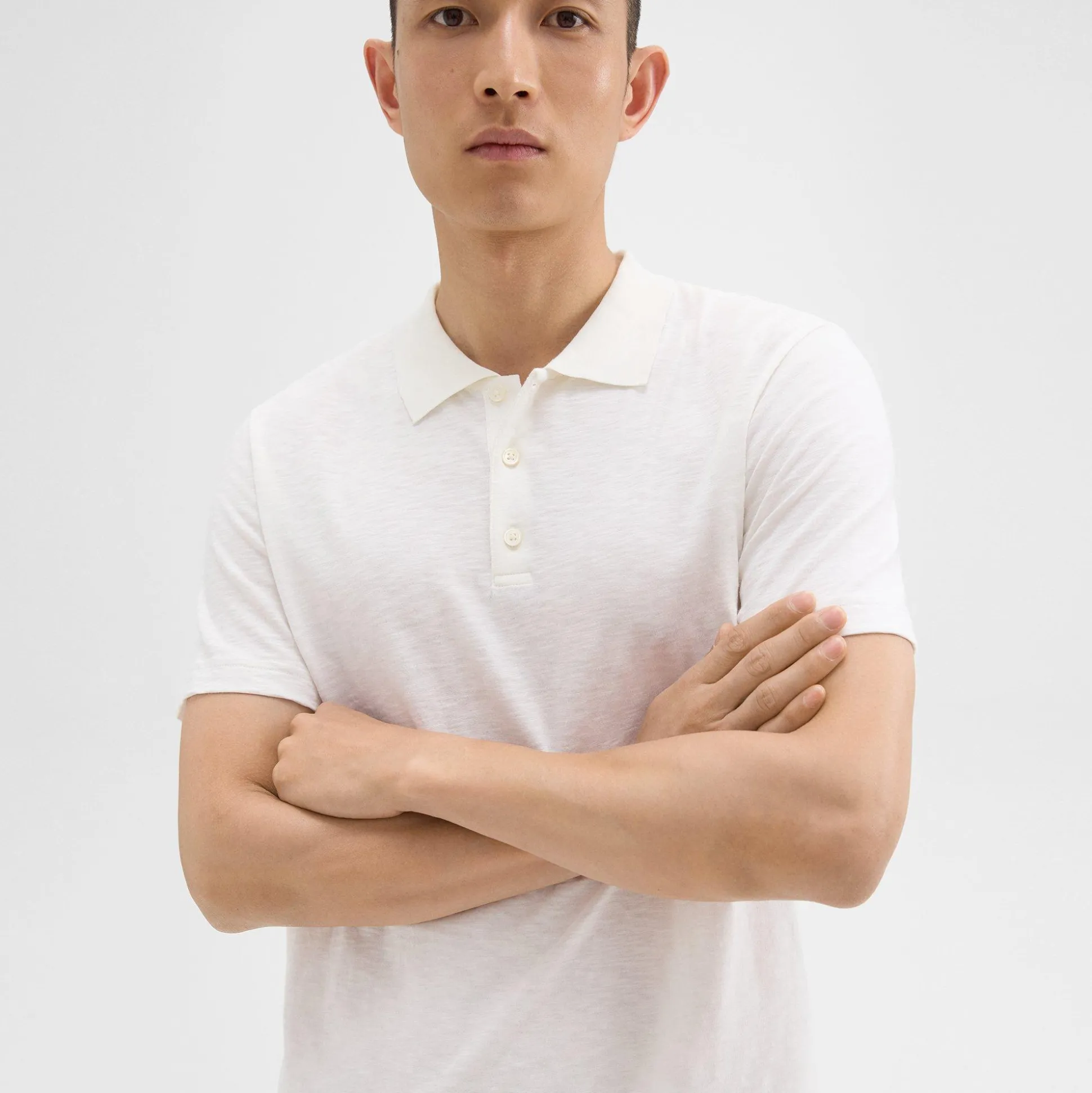 Theory Bron Polo Shirt In Cosmos Slub Cotton-Men T-shirts + Polos