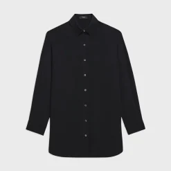 Theory Button-Up Tunic In Crepe-Women Dresses