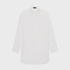 Theory Button-Up Tunic In Crepe-Women Dresses