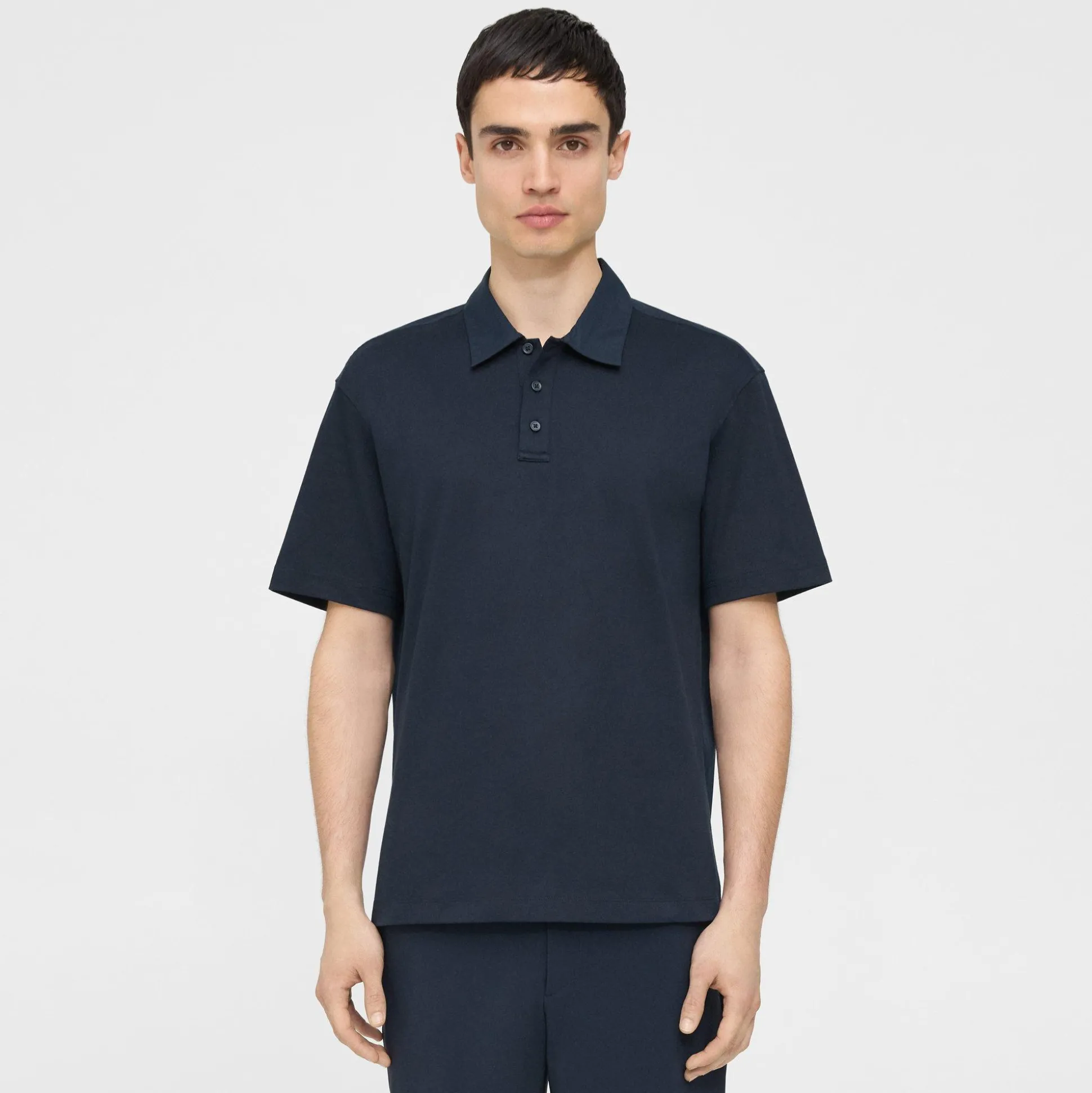 Theory Carlom Combo Polo In Cotton Jersey-Men T-shirts + Polos