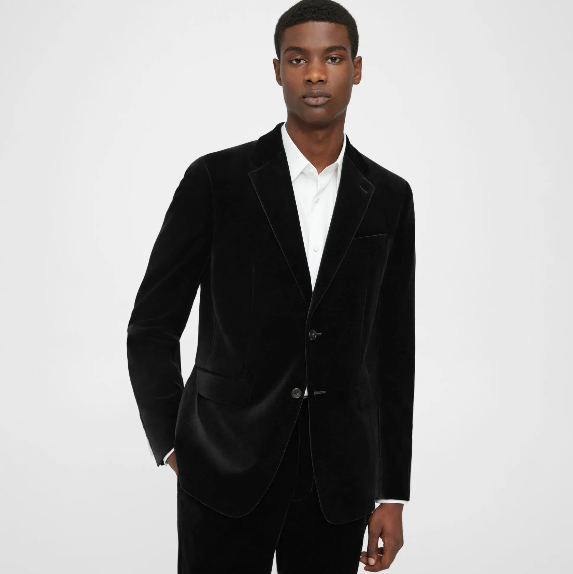 Theory Chambers Blazer In Stretch Velvet-Men Suits|Blazers + Jackets