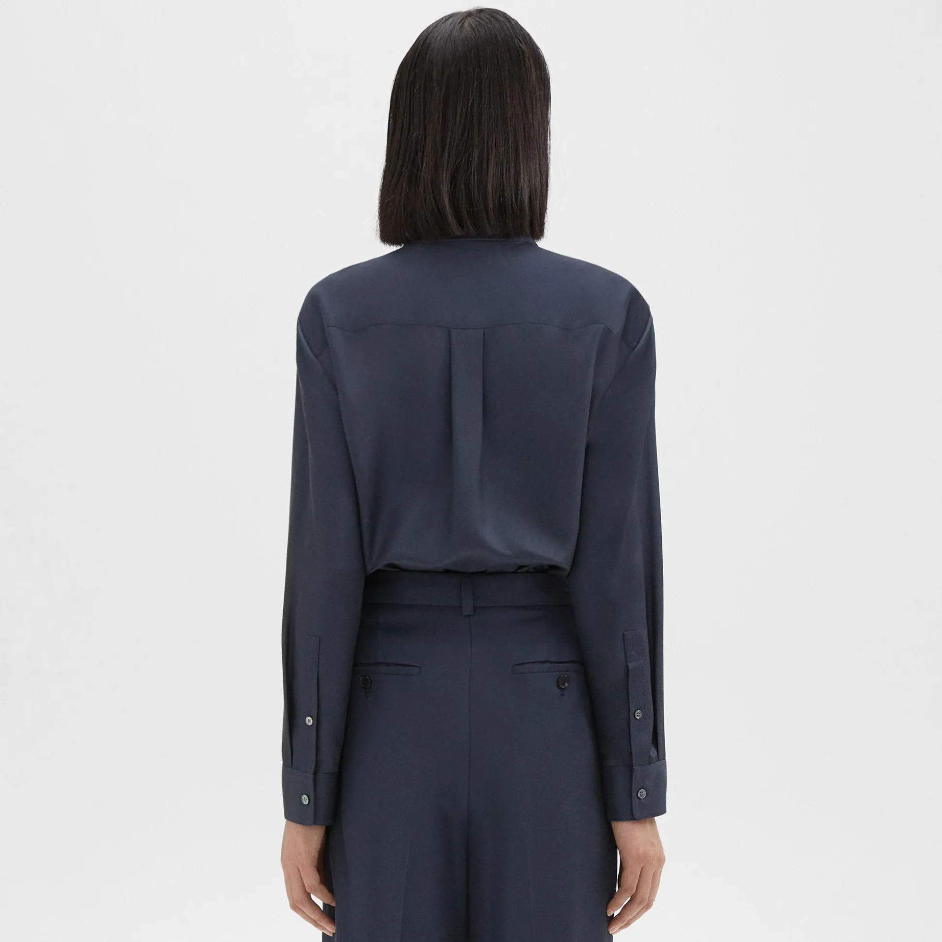 Theory Classic Menswear Shirt In Viscose Twill-Women Tops