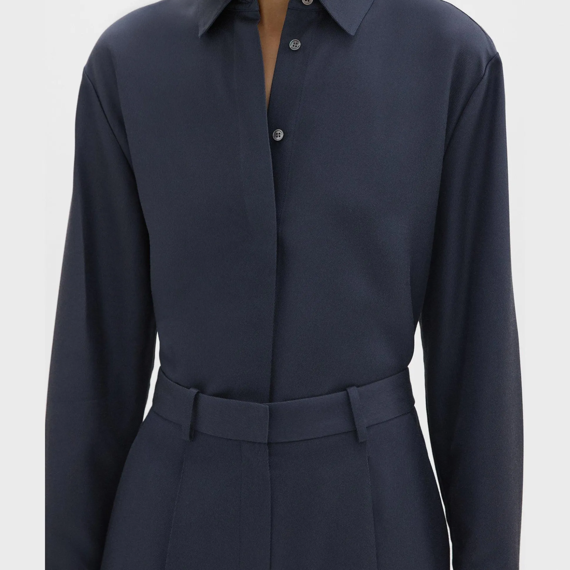Theory Classic Menswear Shirt In Viscose Twill-Women Tops