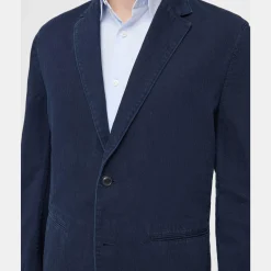 Theory Clinton Blazer In Indigo-Dyed Cotton-Linen-Men Suits|Blazers + Jackets