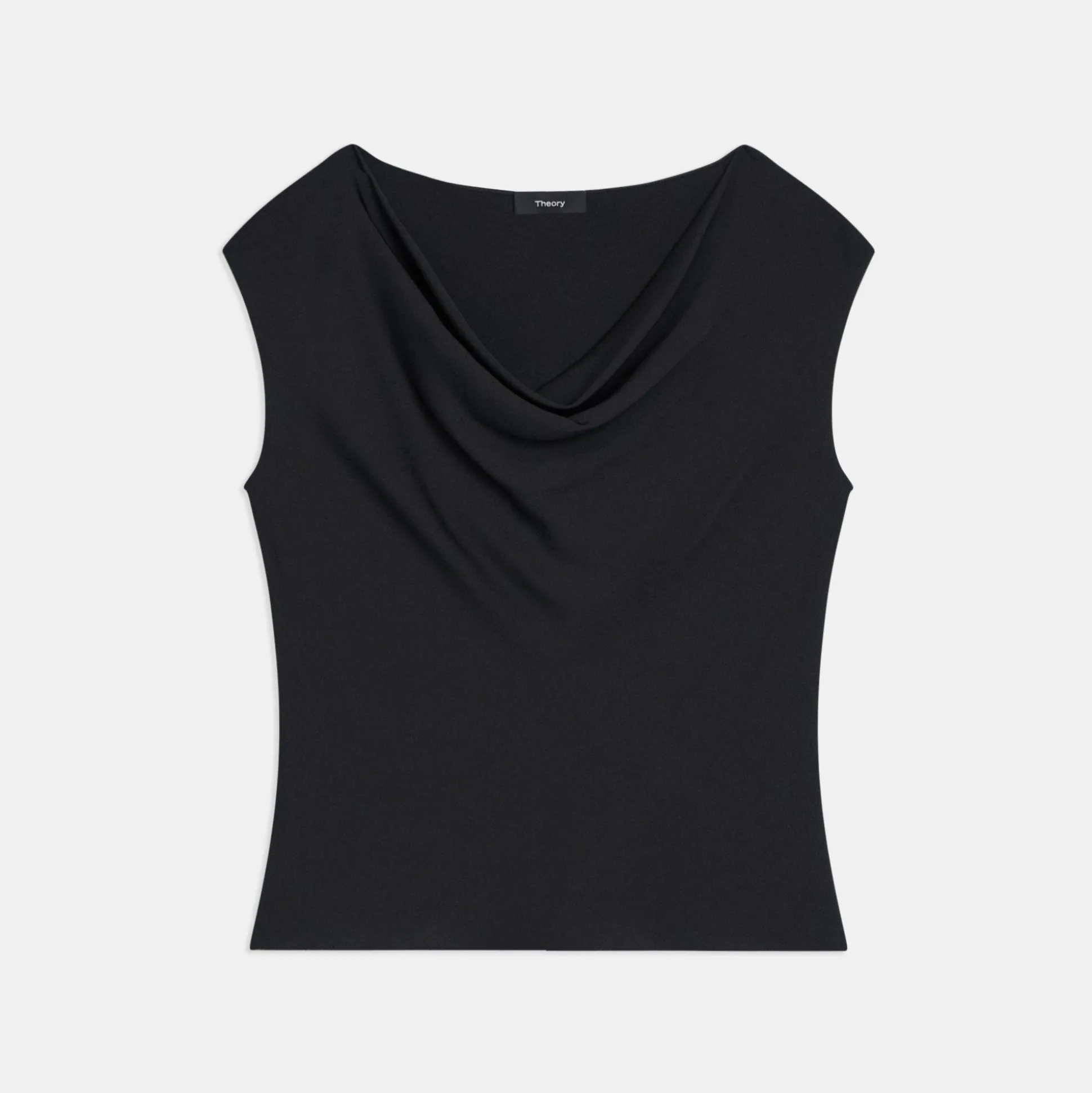 Theory Cowl Neck Top In Silk Georgette-Women Tops