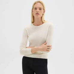 Theory Crewneck Sweater In Regal Wool-Women Sweaters + Cardigans