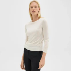 Theory Crewneck Sweater In Regal Wool-Women Sweaters + Cardigans