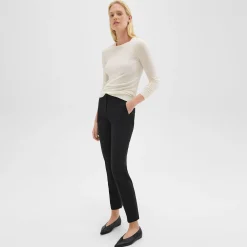 Theory Crewneck Sweater In Regal Wool-Women Sweaters + Cardigans