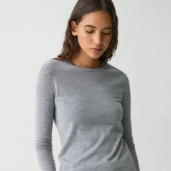 Theory Crewneck Sweater In Regal Wool-Women Sweaters + Cardigans