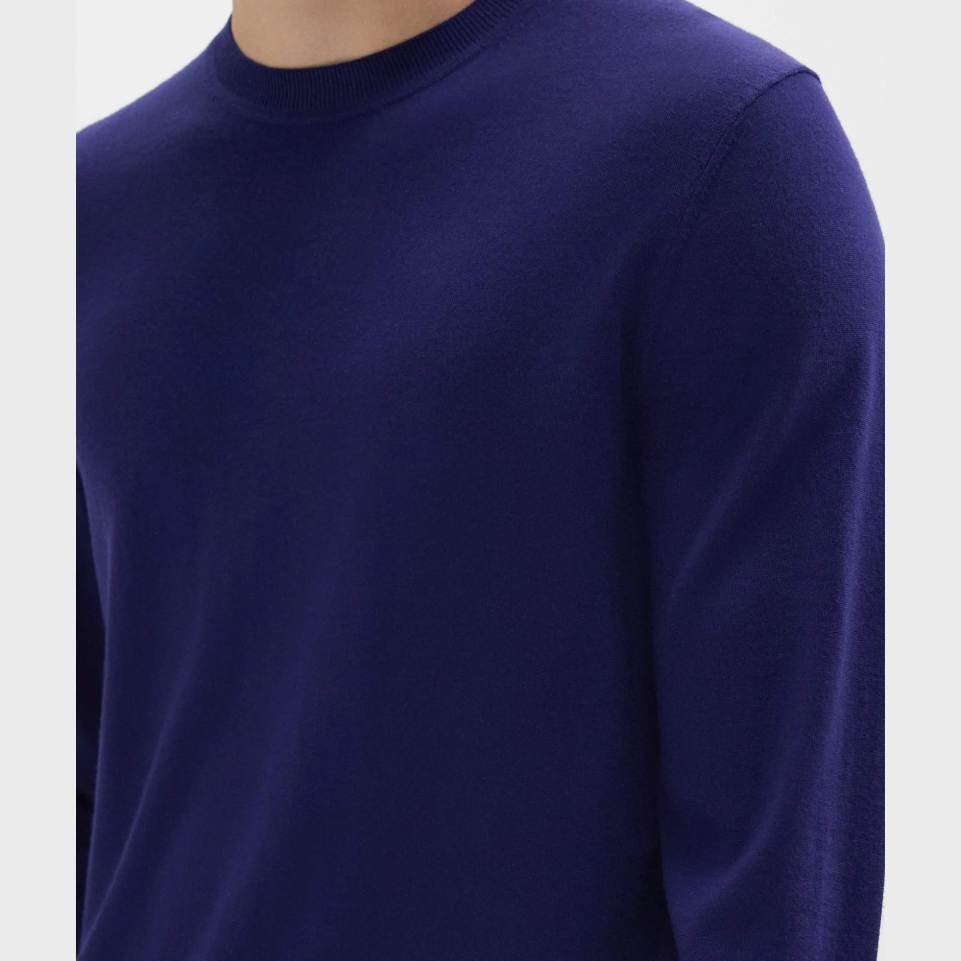 Theory Crewneck Sweater In Regal Wool-Men Sweaters + Cardigans