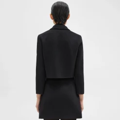 Theory Cropped Blazer In Double-Face Wool-Cashmere-Women Blazers + Jackets