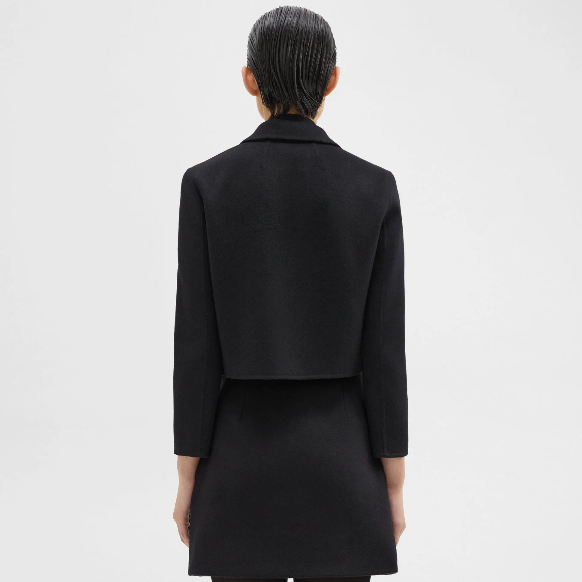 Theory Cropped Blazer In Double-Face Wool-Cashmere-Women Blazers + Jackets