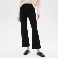 Theory Cropped Flare Pant In Crepe Knit-Women Pants