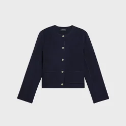 Theory Cropped Jacket In Double-Face Wool-Cashmere-Women Outerwear|Blazers + Jackets