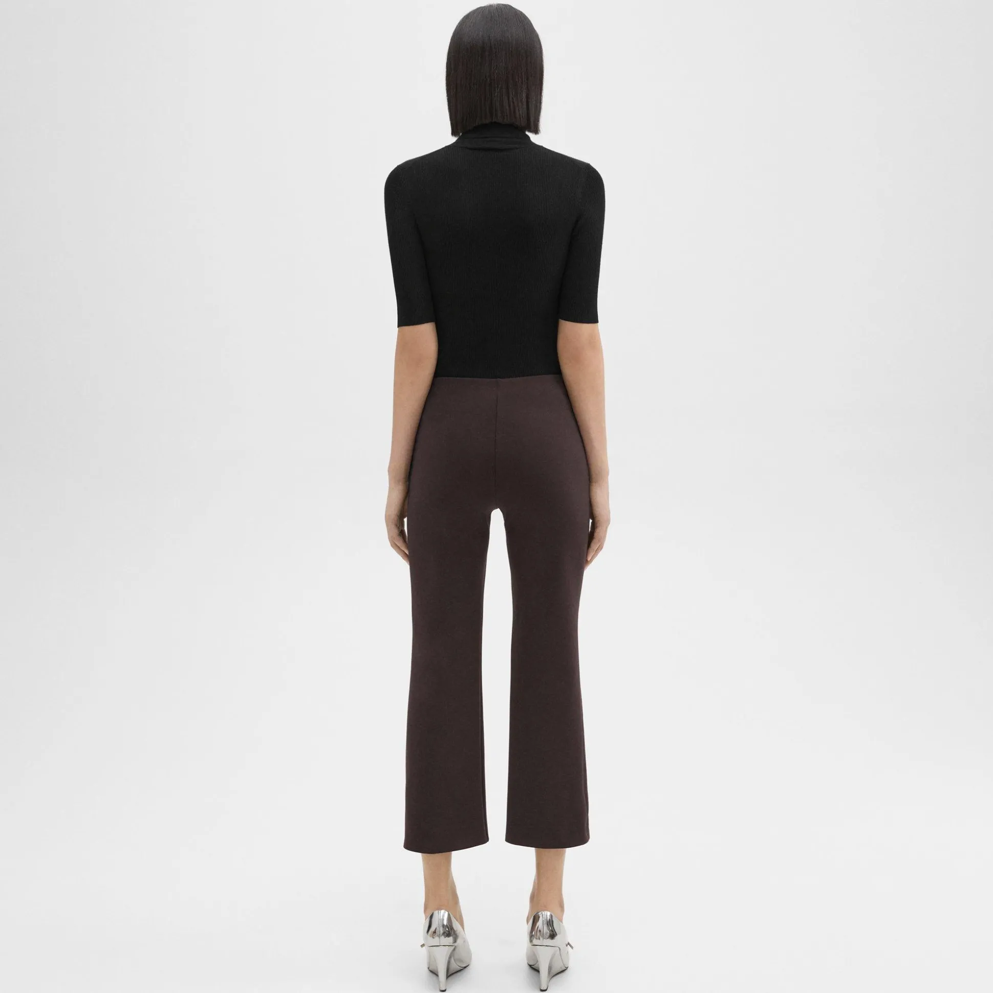 Theory Cropped Kick Pant In Scuba-Women Pants