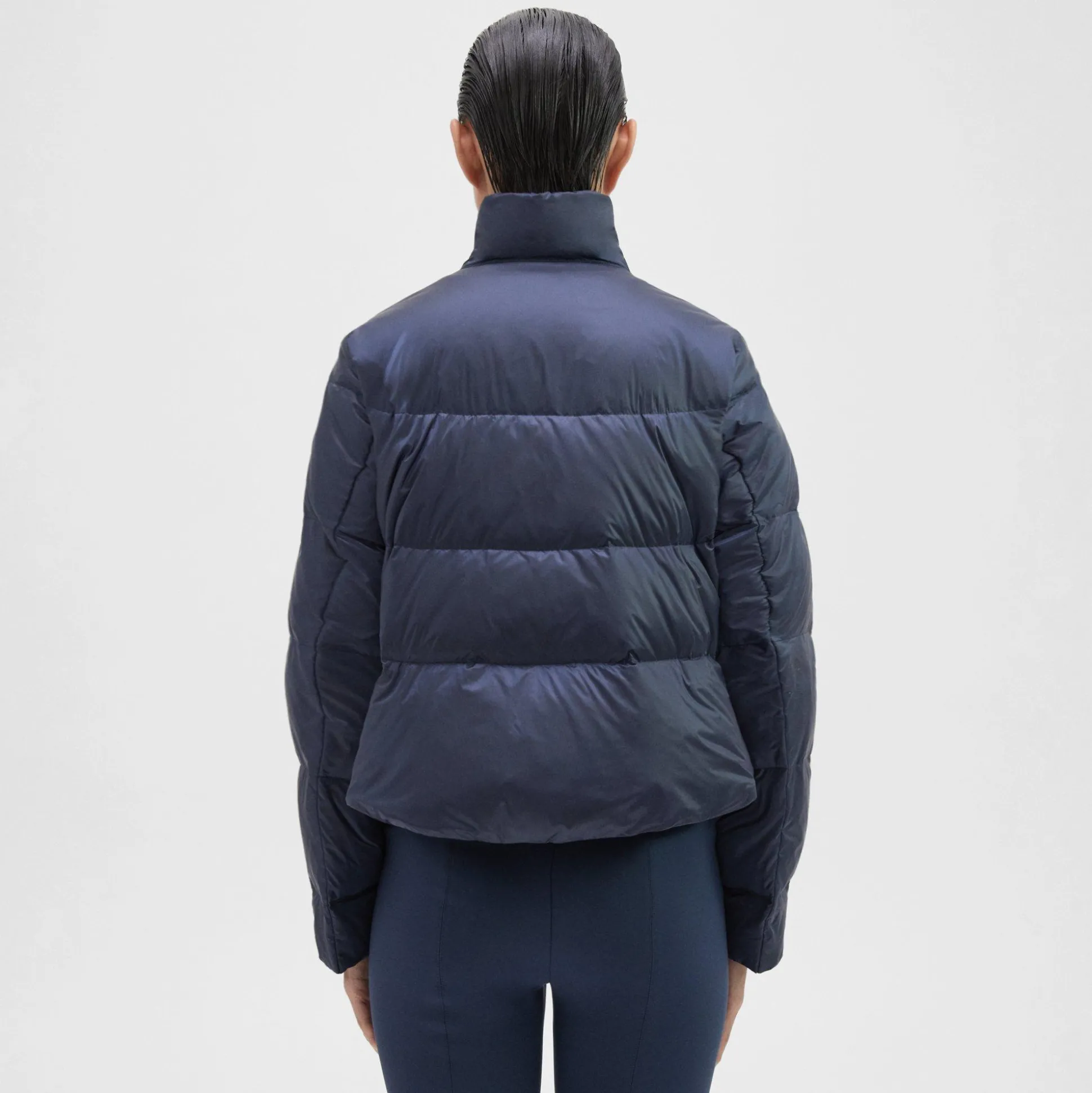 Theory Cropped Puffer Jacket In Recycled Nylon-Women Outerwear