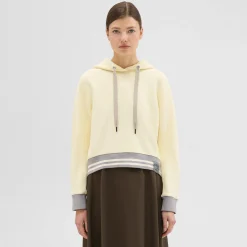 Theory Cropped Scuba Hoodie-Women Tops|T-Shirts