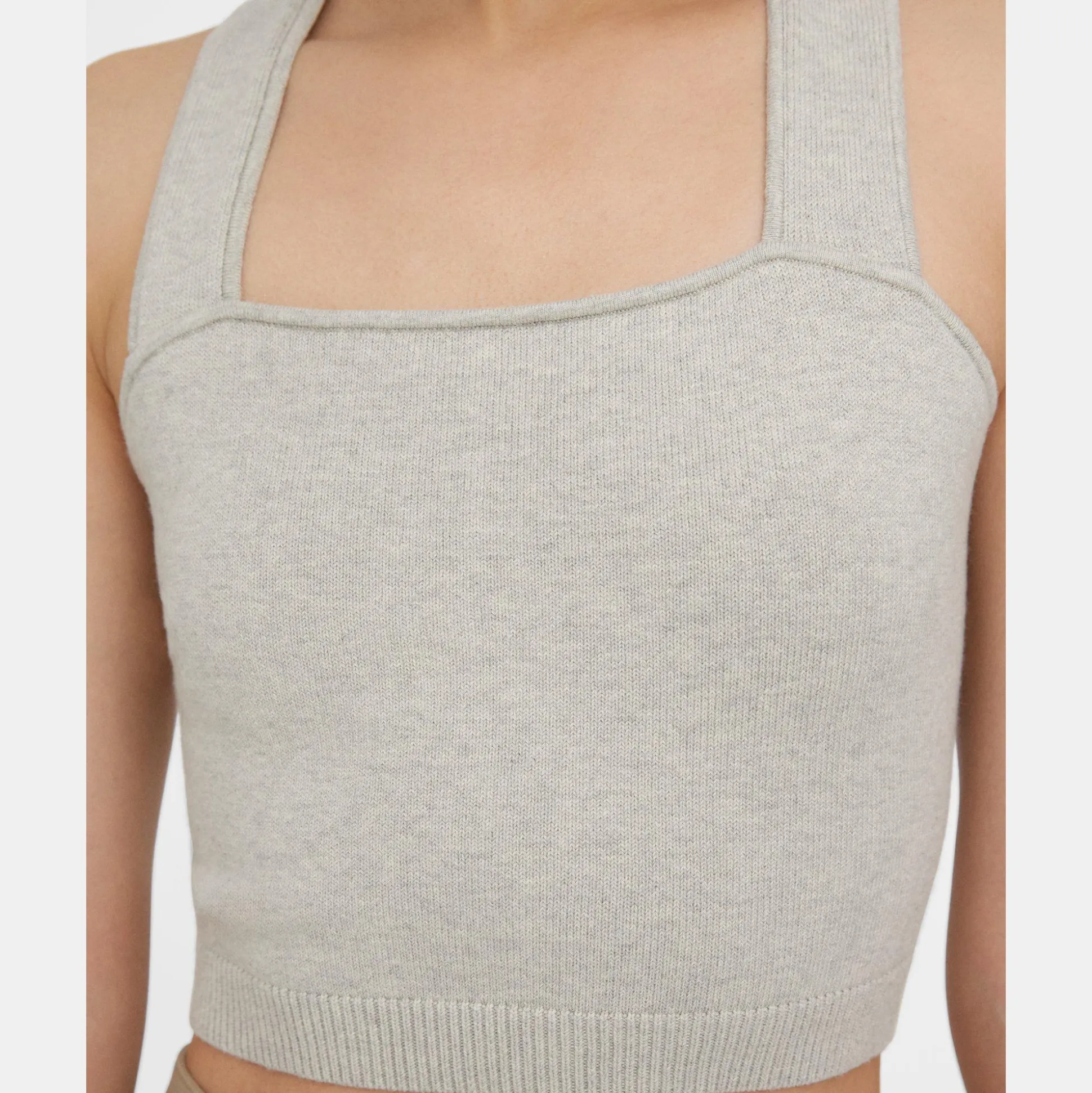 Theory Cropped Tank Top In Cotton-Cashmere-Women Sweaters + Cardigans