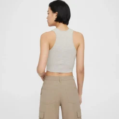 Theory Cropped Tank Top In Cotton-Cashmere-Women Sweaters + Cardigans
