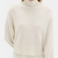 Theory Cropped Turtleneck In Cashmere-Women Sweaters + Cardigans