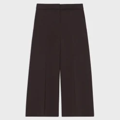Theory Cropped Wide-Leg Pant In Double Weave-Women Pants