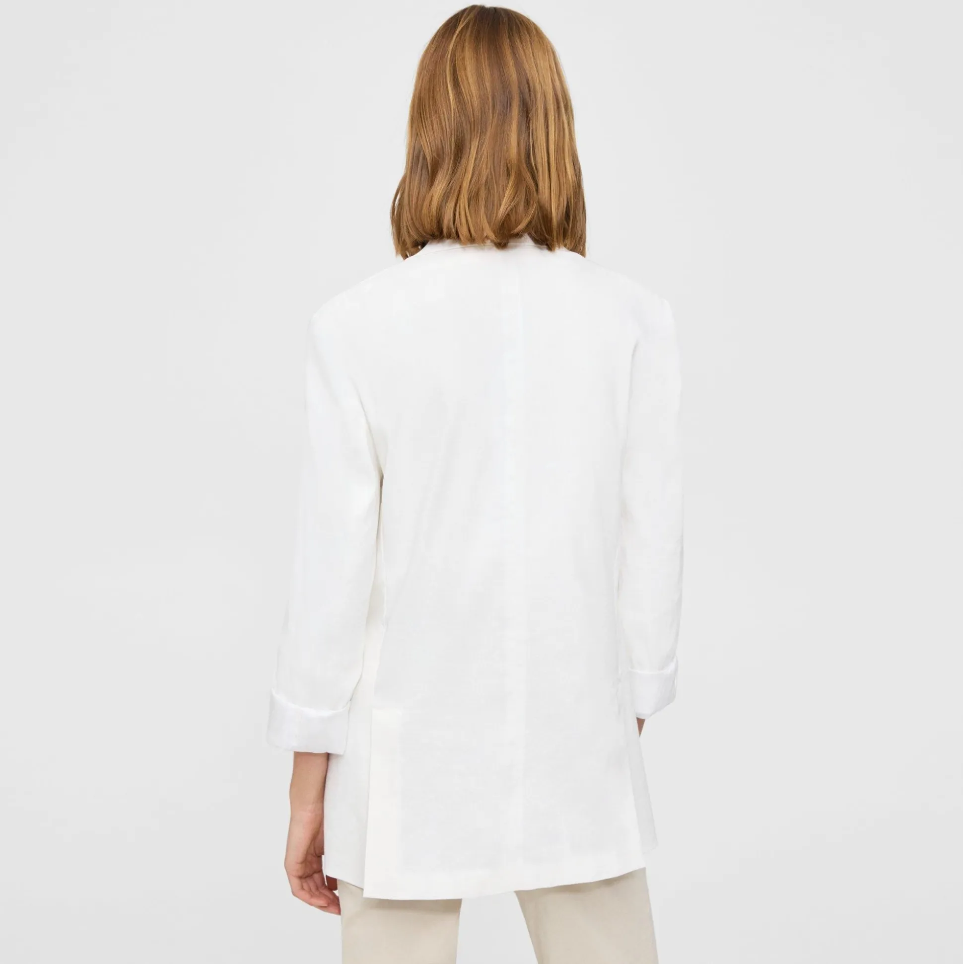 Theory Cuffed Blazer In Good Linen-Women Blazers + Jackets