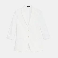 Theory Cuffed Blazer In Good Linen-Women Blazers + Jackets