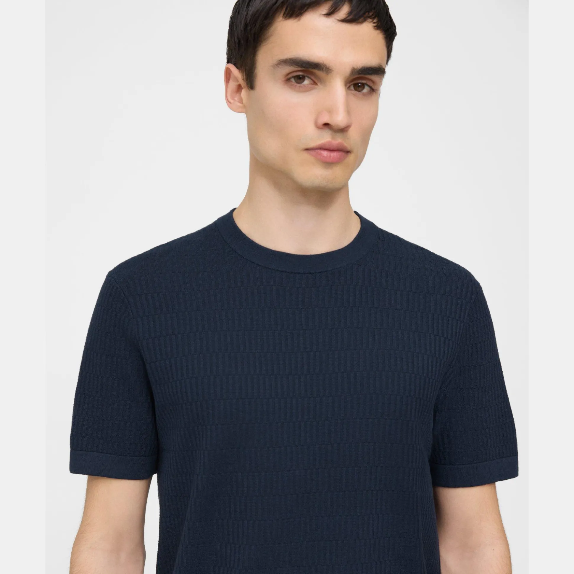 Theory Damian Tee In Cotton-Men Sweaters + Cardigans|T-shirts + Polos