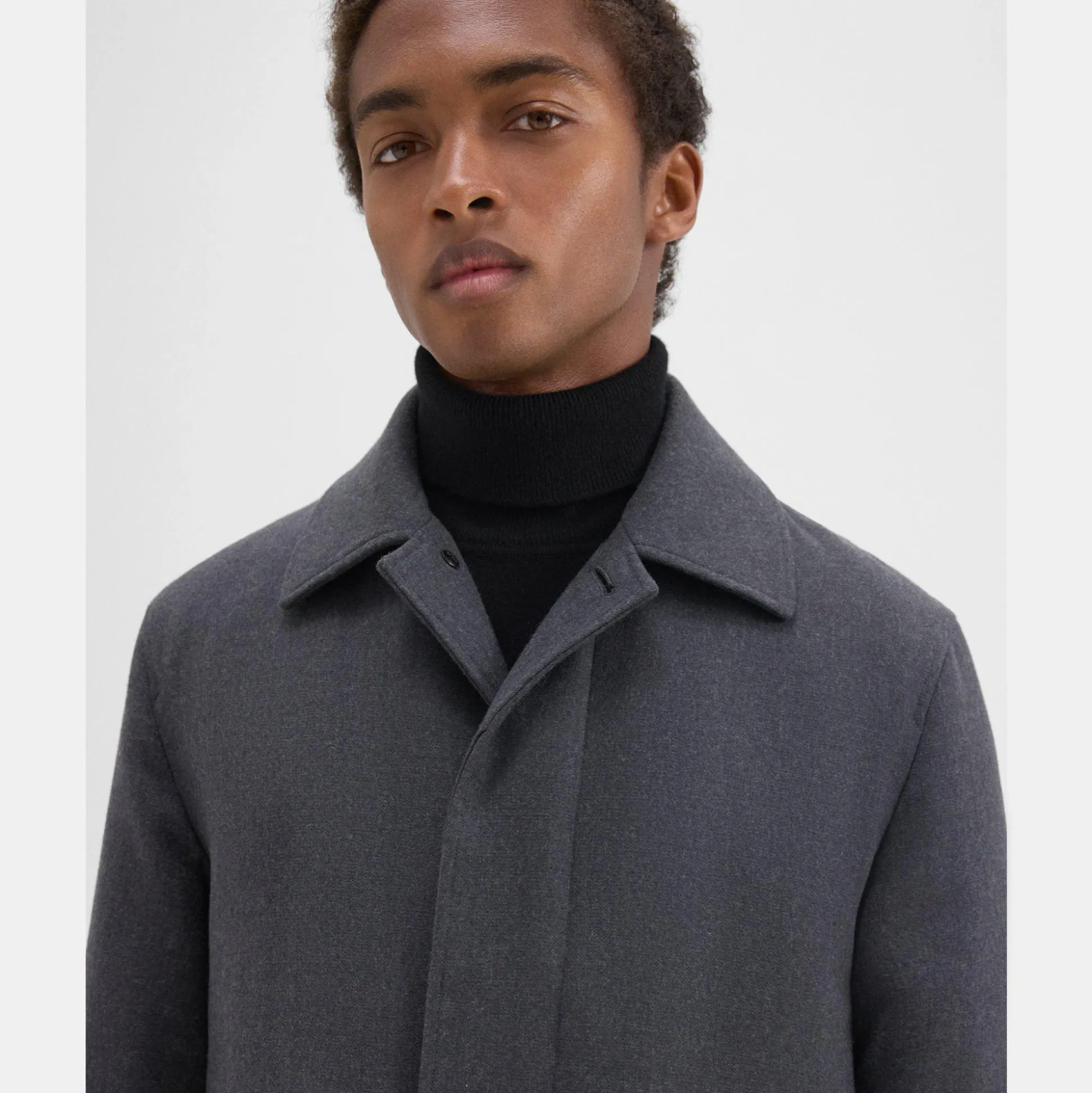 Theory Din Coat In Double-Face Wool Flannel-Men Outerwear
