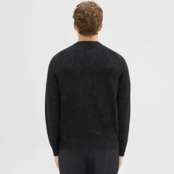 Theory Dinin Crewneck Sweater In Donegal Wool-Cashmere-Men Sweaters + Cardigans