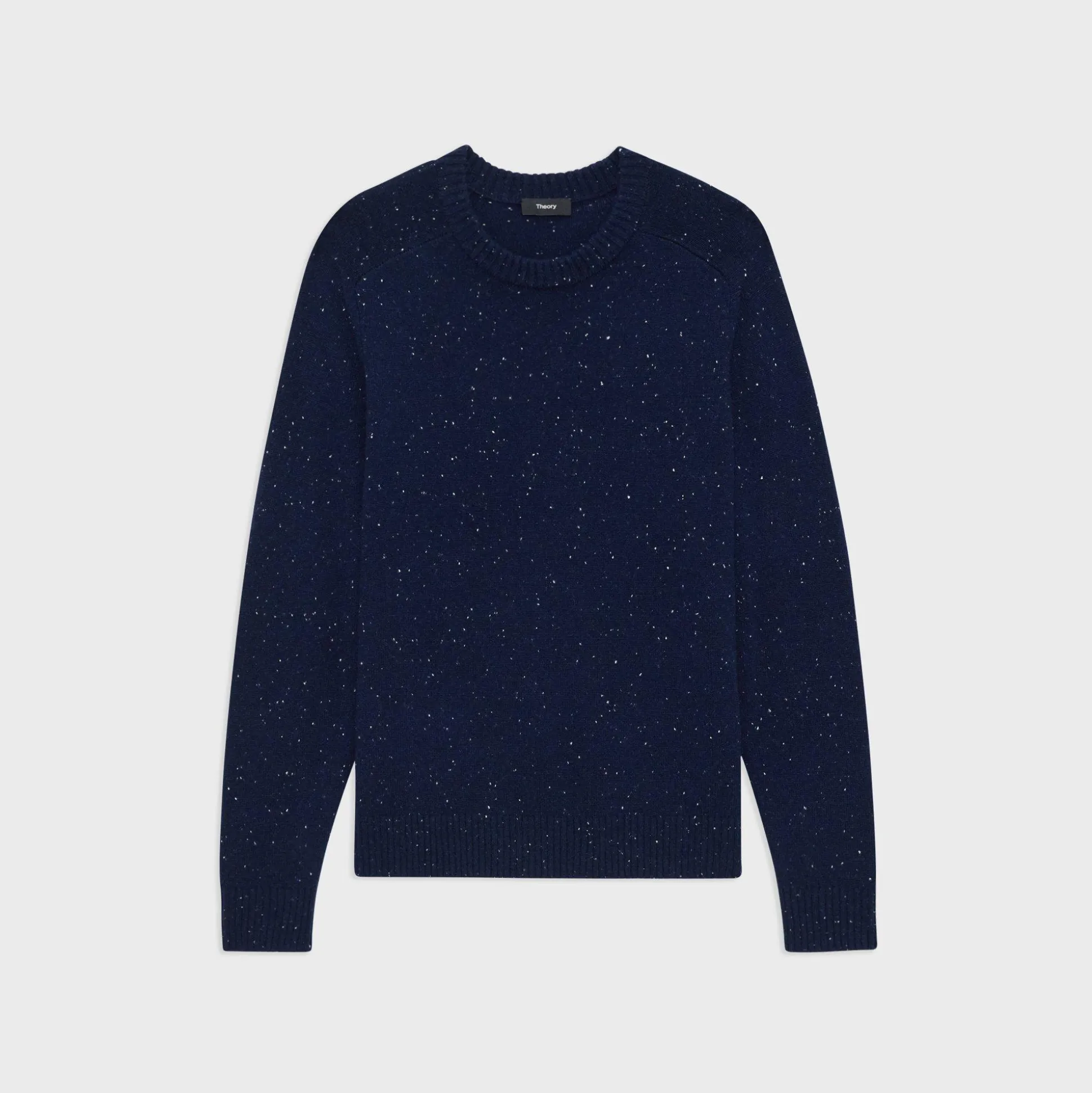 Theory Dinin Crewneck Sweater In Donegal Wool-Cashmere-Men Sweaters + Cardigans