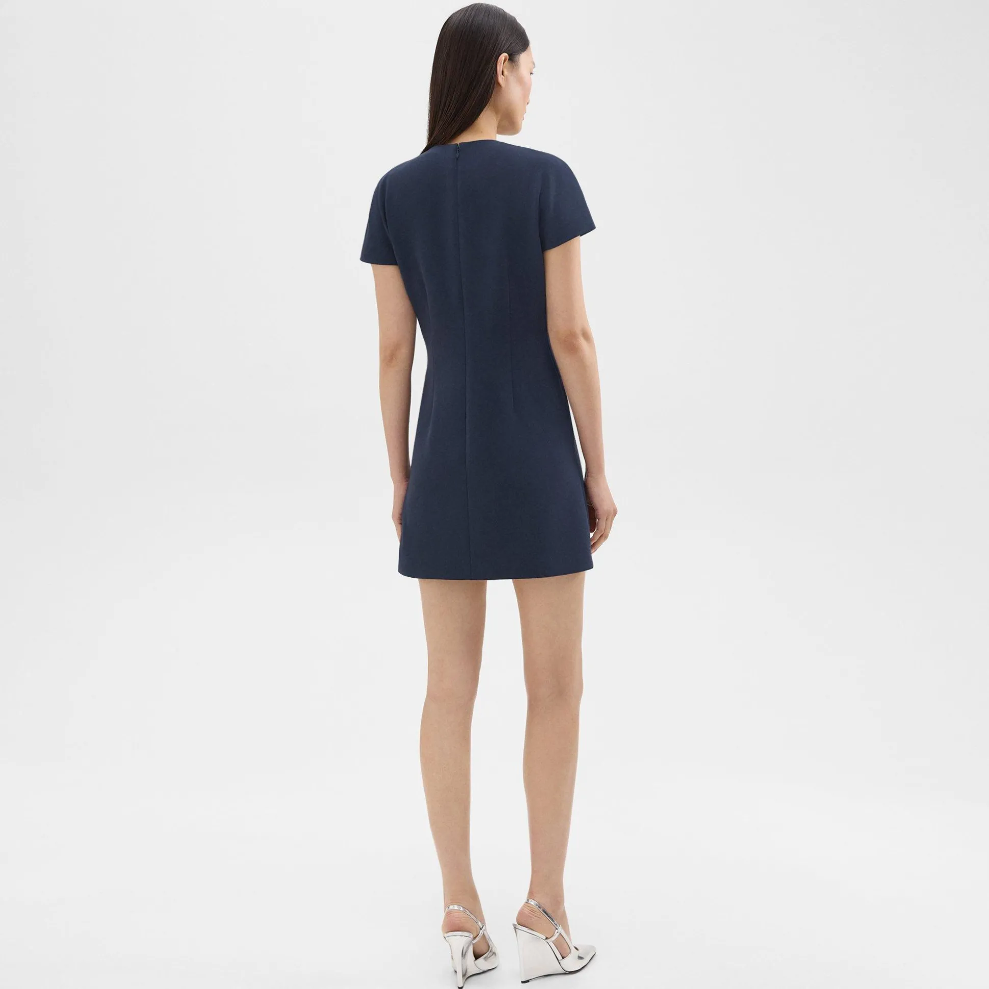Theory Dolman Sleeve Mini Dress In Admiral Crepe-Women Dresses
