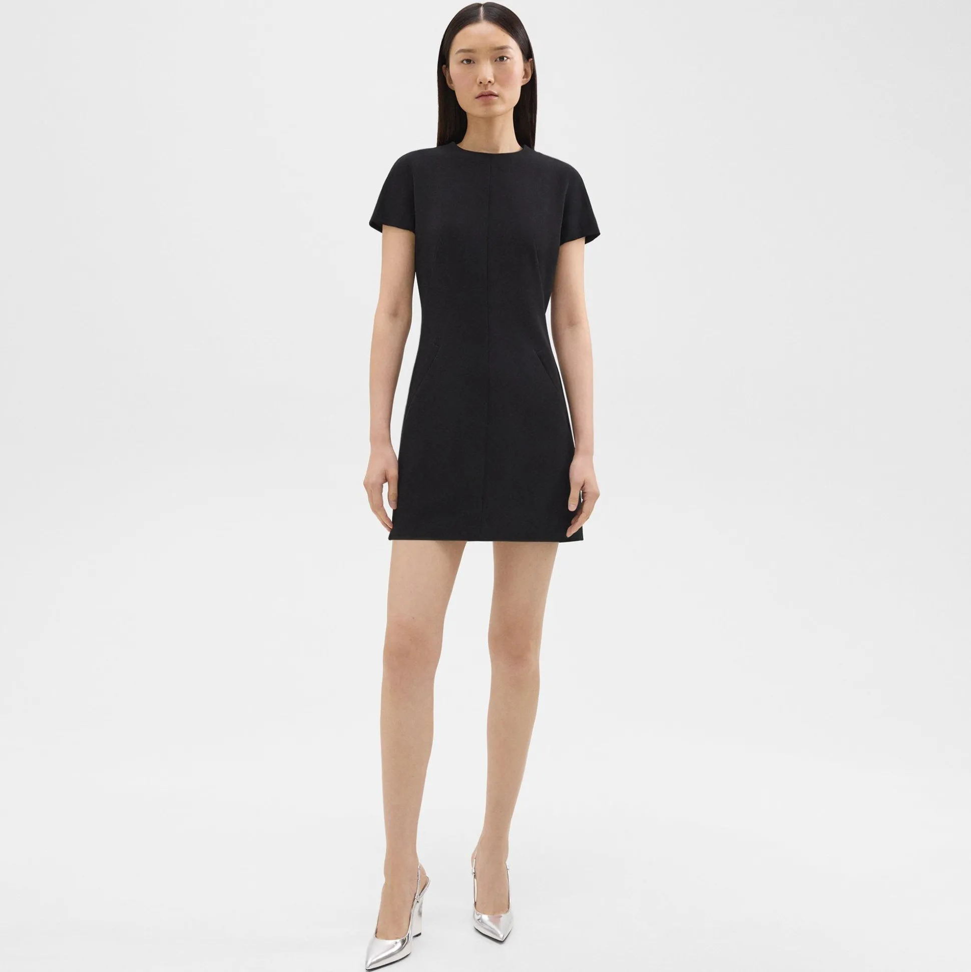 Theory Dolman Sleeve Mini Dress In Admiral Crepe-Women Dresses