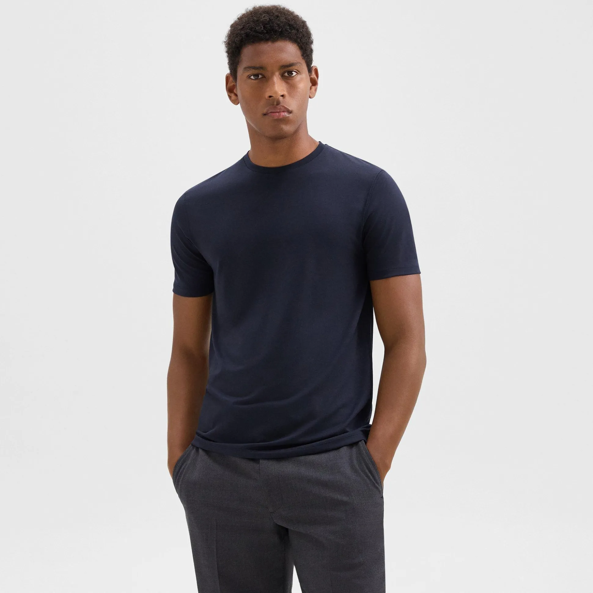 Theory Dorian Tee In Active Knit-Men T-shirts + Polos