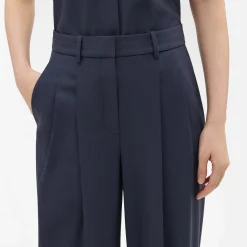 Theory Double Pleat Pant In Good Wool-Women Pants|Suits