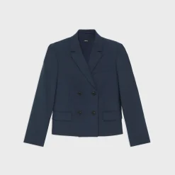 Theory Double-Breasted Blazer In Good Wool-Women Blazers + Jackets|Suits